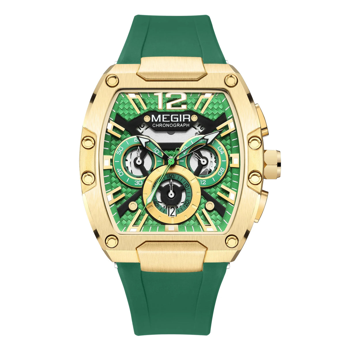 MEGIR 8112 – Bold Chronograph Watch with Calendar & Luminous Display