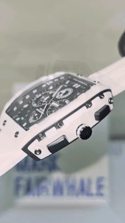 Men’s Premium Sport Chronograph – White Silicone Strap