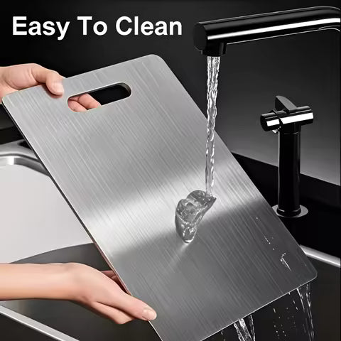 Titanium Stainless Steel Cutting Board – Double-Sided Kitchen Chopping Board