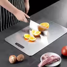 Titanium Stainless Steel Cutting Board – Double-Sided Kitchen Chopping Board