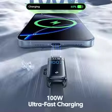 4-in-1 Fast Charging Cable with LED Display – PD 100W, Type-C & Lightning